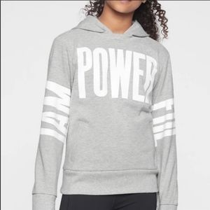New Athleta Girl I Am Powerful Gray Hoodie  Size XL 14